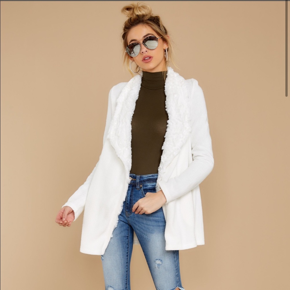 White Drape Front Jacket